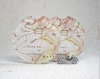 Glacier National Park Map Car Coasters Unique Gift for Men or Women