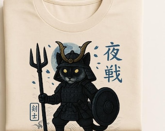 Samurai Cat Graphic T-Shirt: Japanischer Krieger Unisex T-Shirt