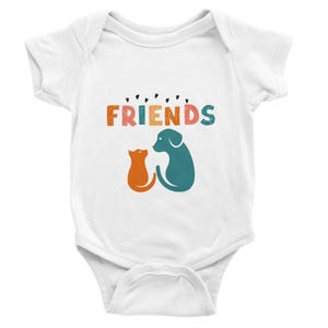 Rompertje Friends | Leuke klassieke romper voor baby's | Cadeau kraamcadeau | Babykleding voor dierenvrienden