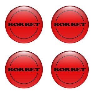 Set x 4  Borbet Wheel Centre Hub Caps/Domed epoxy emblem/Self Adhesive Stickers for car interior, Laptop and Phone/High quality Handmade