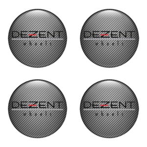 Set x 4 pcs Dezent Wheel Centre Hub Caps/Domed epoxy emblem/Self Adhesive Stickers for car interior, Laptop and Phone/High quality Handmade