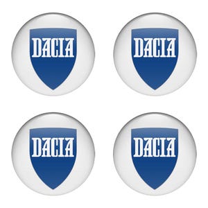 Set x 4 pcs Dacia Domed Silicone Stickers/Emblems Center cap stickers/Wheel Center Hub Caps Of Rims/Epoxy resin badges/Epoxy resin badges