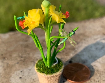 Dollhouse Miniature Neon Green Dragonfly