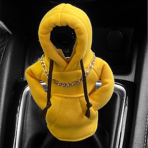 Yellow Gear Shift Hoodie: Car Interior Accessory