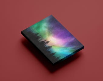 Impression d'art aurores boréales : affiche en toile d'aurores boréales colorées