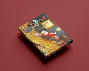 Scrooge McDuck Art Print - Disney Money Dive, Vintage DuckTales Poster, Wealth and Treasure Art