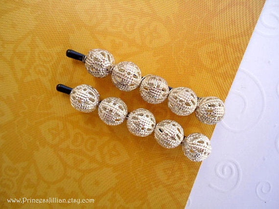 Silver Ball Hair Acce Korean Silver Ball Elastic Hair Ties Ponytail Hair Rope for  main image 3
