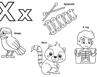 ABC Ausmalbilder, Alphabet Malvorlagen, Buchstaben ausmalen,Kindermalvorlagen,Malbuch, Lernvorlagen für Kinder, Vorschule,Englisch