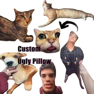 Custom Pet Pillow Photo Pillow Realistic Dog & Cat Double-Sided Print 3D Pillows Christmas Pet Gifts Memorial Keepsake for Pet Lovers