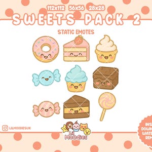 Sweets Emote Pack 2 | TikTok Emote - Discord Emote - Twitch Emote - For Streamers - PNG - Instant Download - Transparent