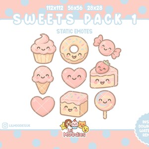 Sweets Emote Pack 1 | TikTok Emote - Discord Emote - Twitch Emote - For Streamers - PNG - Instant Download - Transparent