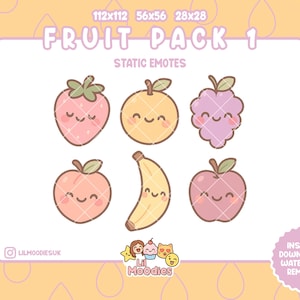 Fruit Emote Pack 1 | TikTok Emote - Discord Emote - Twitch Emote - For Streamers - PNG - Instant Download - Transparent