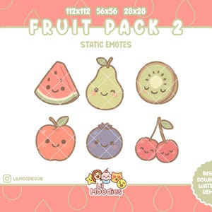 Fruit Emote Pack 2 | TikTok Emote - Discord Emote - Twitch Emote - For Streamers - PNG - Instant Download - Transparent