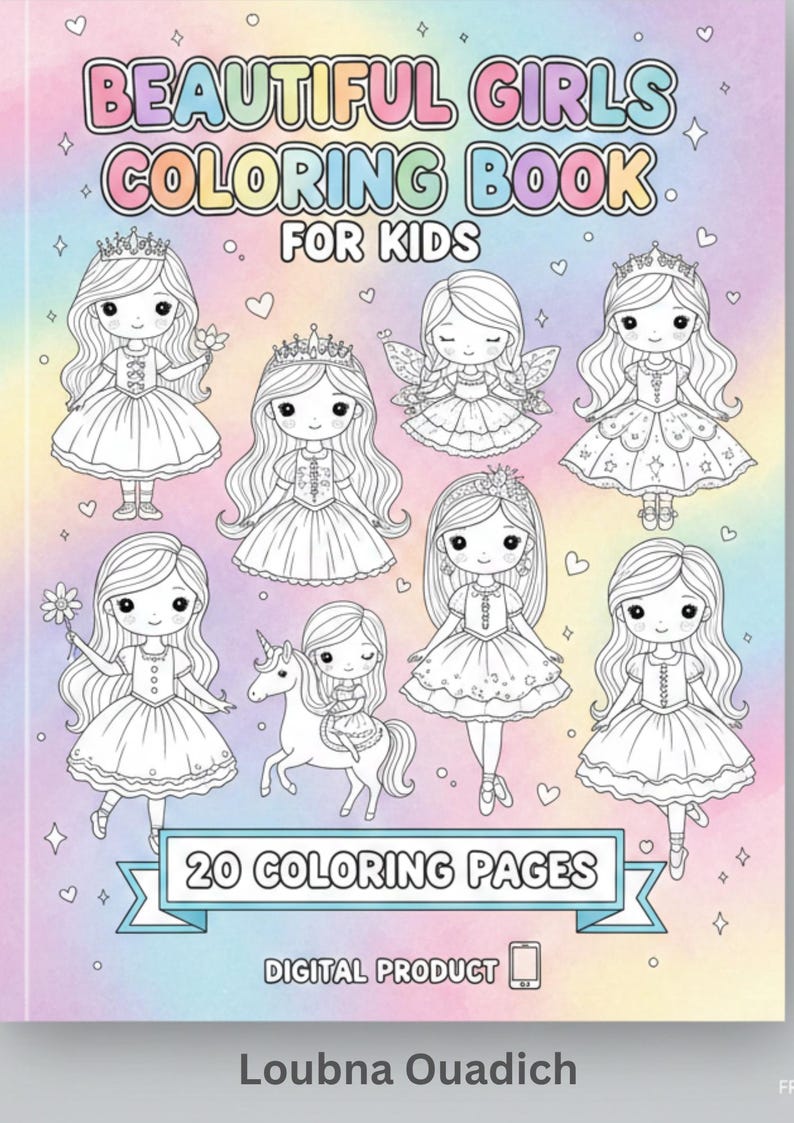 Girls Coloring Book for Kids – 20 Fun Printable Coloring Pages | PDF ...