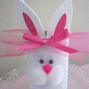 EASTER BUNNY, Decorated Tin Can, Easter Gift, Easter, Easter Treat, Can image 1