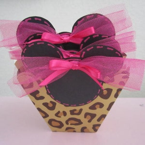 MINNIE MOUSE Favors, Favor Boxes, Party Boxes, Treat Boxes, Minnie Party, Party Decorations, Leopard Print Bild 1