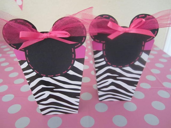 Set of 8 MINNIE MOUSE ZEBRA Party Favors Il_570xn