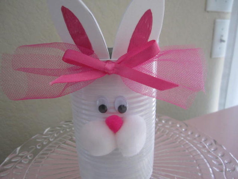 EASTER BUNNY, Decorated Tin Can, Easter Gift, Easter, Easter Treat, Can image 4