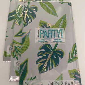 TROPICAL METALLIC TABLECOVER, LeafTablecover, Metallic Tablecover, Party Decorations, Tablecover, Greenery Table cover, Bridal Shower