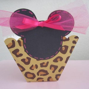 MINNIE MOUSE Favors, Favor Boxes, Party Boxes, Treat Boxes, Minnie Party, Party Decorations, Leopard Print image 3