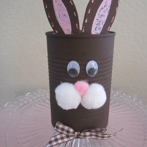 EASTER BUNNY, Decorated Tin Can, Easter Gift, Easter, Easter Treat, Can image 5