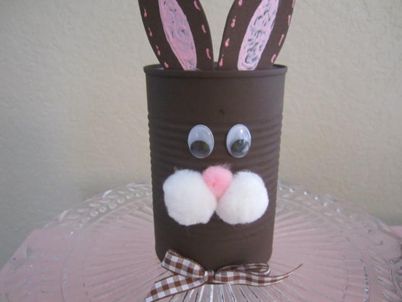 EASTER BUNNY, Decorated Tin Can, Easter Gift, Easter, Easter Treat, Can image 5