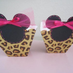 MINNIE MOUSE Favors, Favor Boxes, Party Boxes, Treat Boxes, Minnie Party, Party Decorations, Leopard Print image 2