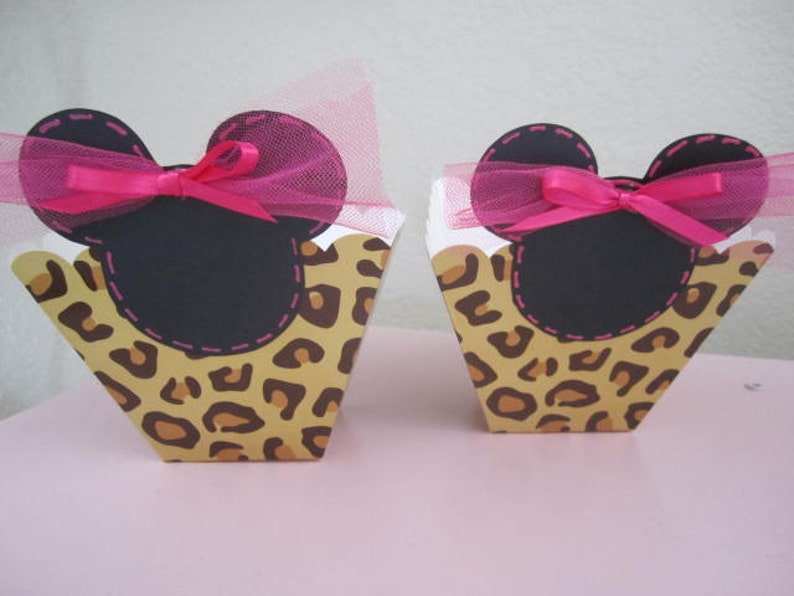 MINNIE MOUSE Favors, Favor Boxes, Party Boxes, Treat Boxes, Minnie Party, Party Decorations, Leopard Print Bild 2