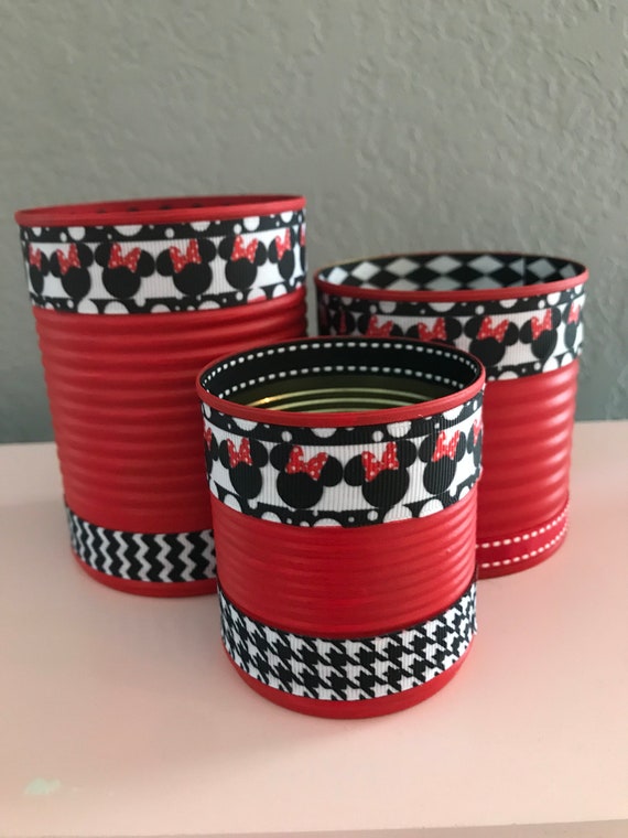 MINNIE MOUSE, Decorative Cans, Minnie Party, Party Decorations, Minnie, Baby Shower Il_570xn