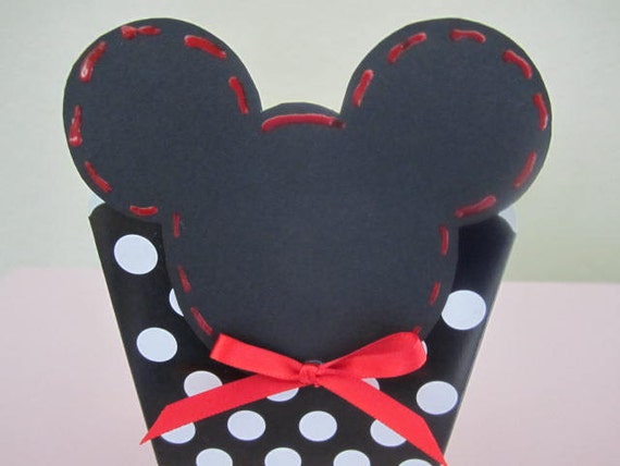 MICKEY MOUSE Party FAVORS, Polka Dot Boxes, Mickey Party, Minnie Party, Treat Boxes, Favor Boxes Il_570xn