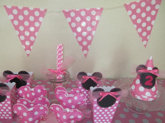 POLKA DOT BANNER, Party Decorations, Party Banner, Minnie Mouse Party, Minnie Party Il_570xn