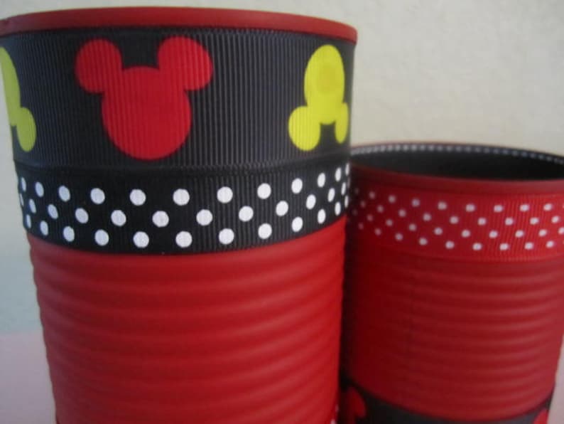MICKEY MOUSE CANS, Mickey Mouse, Mickey Party, Recycled Cans, Mickey Decorations, Mickey Birthday Party, Mickey Decorations, Mickey Baby image 2