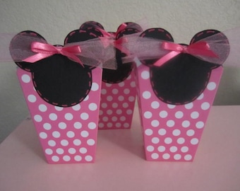 MINNIE MOUSE Party Favor BOXES, Treat Boxes, Favor Boxes, Thank You Boxes, Minnie Party, Party Favors