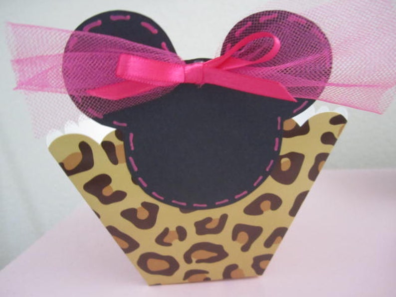 MINNIE MOUSE Favors, Favor Boxes, Party Boxes, Treat Boxes, Minnie Party, Party Decorations, Leopard Print image 4