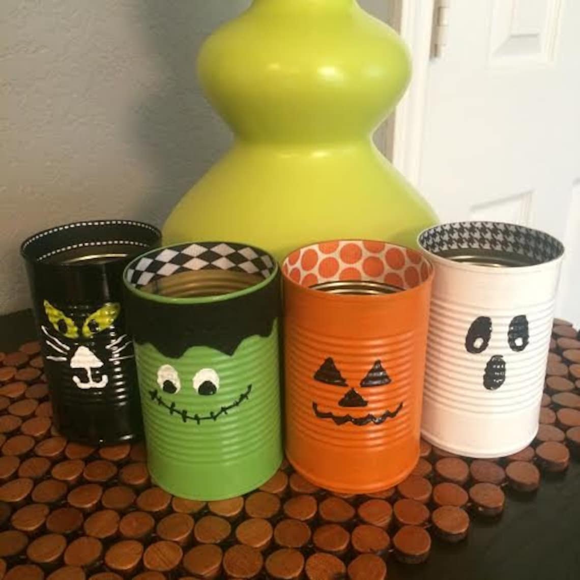 HALLOWEEN TIN CANS Halloween Decor Halloween Recycyled Cans Etsy