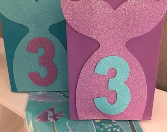 MERMAID FAVOR BAGS, Mermaid Party, Baby Shower, Treat Bags, Party Favors, Candy Bags, Snack Bags