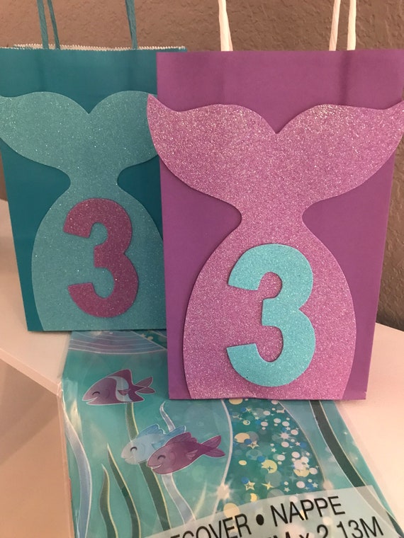 MERMAID FAVOR BAGS, Mermaid Party, Baby Shower, Treat Bags, Party Favors, Candy Bags, Snack Bags Il_570xn