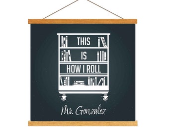 CUSTOM Librarian Wall Canvas - Librarian Gift - Book Lover Gift - Book Lover Art - Librarian Decor - School Library Decor - Library Sign