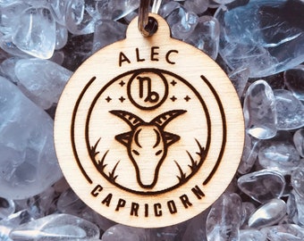 Custom Capricorn Keychain or Bag Tag / Personalized Capricorn Gift