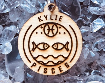 Custom Pisces Keychain - Personalized Pisces Gift