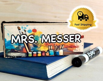 Personalized Art Teacher Whiteboard/Chalkboard Eraser Gift Set, Teacher Appreciation Gift, Teacher Thank You Gift, Student Teacher Gift
