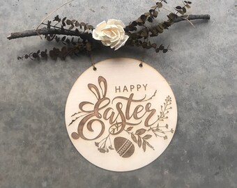 Rustic Engraved Easter Sign - Vintage Easter Sign - Vintage Easter Decor - FREE SHIPPING