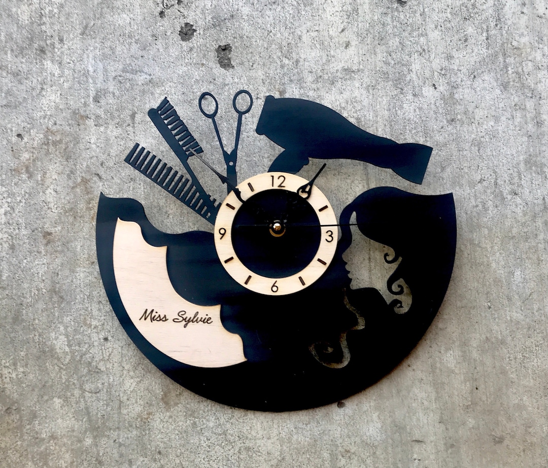 CUSTOM Hairdresser Clock Engraved Hairdresser Gift With Name or Phrase