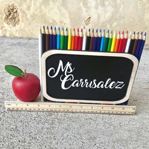 Deluxe Teacher Desk Sign - Custom Teacher Desk Sign with Personalized Secret Message on the Back - FREE SHIPPING