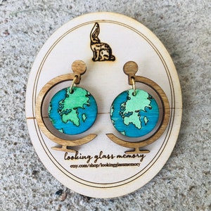 Mini Globe Earrings - History Earrings - Geography Earrings - History Teacher Earrings - History Teacher Gift - Social Studies Earrings