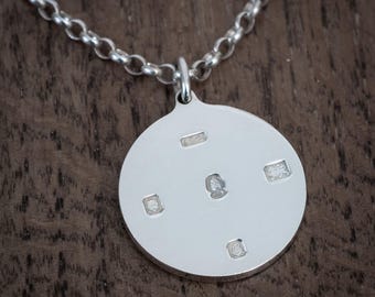Vintage Sterling Silver Ingot Pendant 1977 With Queen Elizabeth II