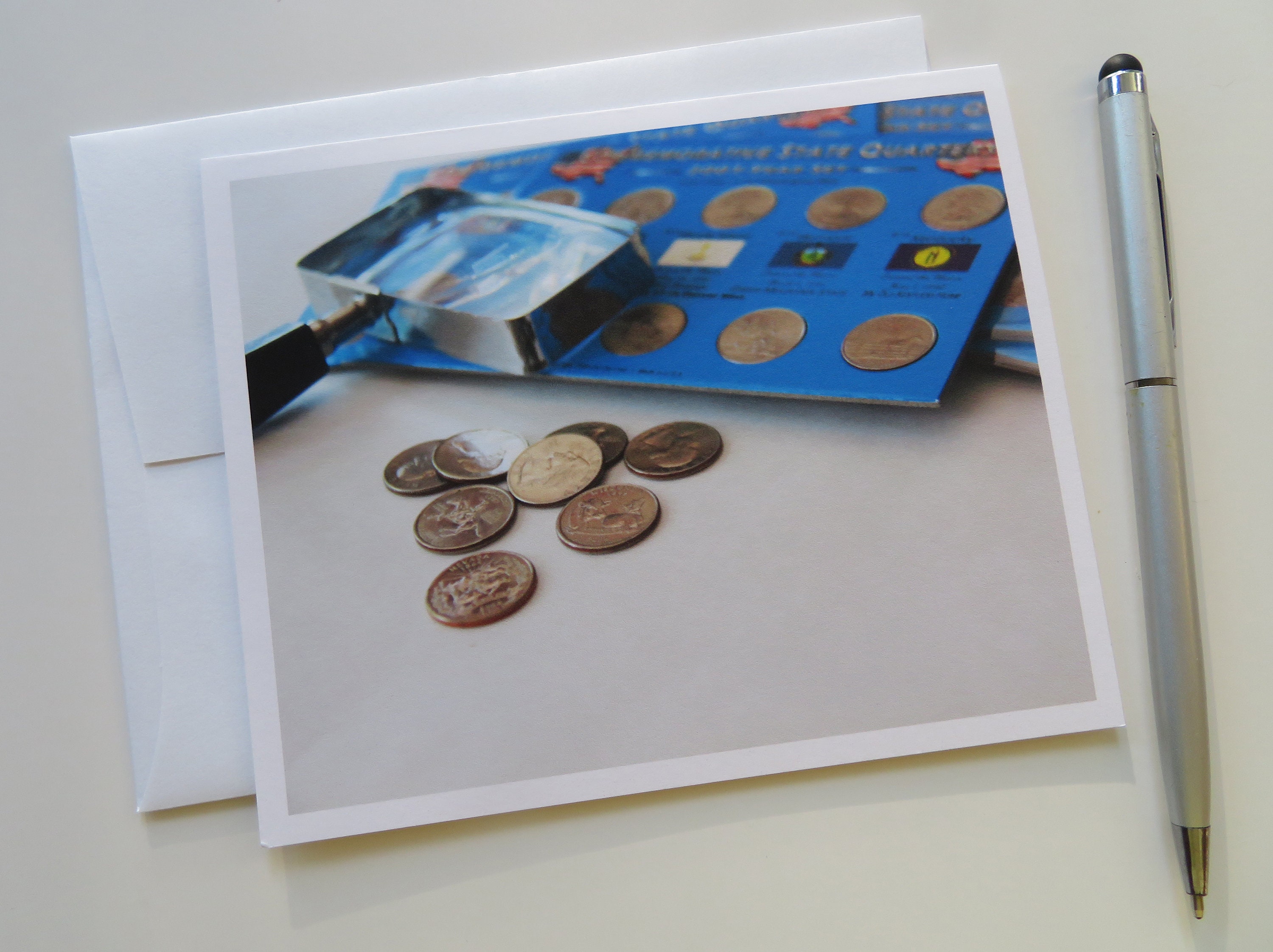 Coin Collection Card Note Card Coin Collecting Photo Card Etsy