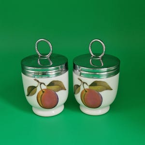 Pair of Vintage Royal Worcester &quot;Evesham&quot; Egg Coddlers