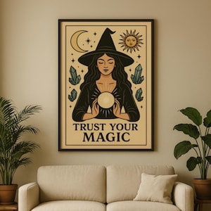 Trust Your Magic Printable Wall Art – Witchy Digital Download – Quote Poster – Mystical Boho Decor