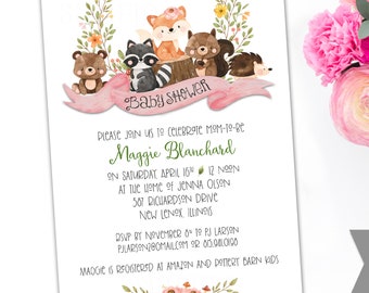 Woodland Animals Baby Shower Invitation – Gender Neutral (Printable or Printed)